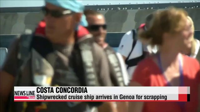 Costa Concordia arrives in Genoa for scrapping