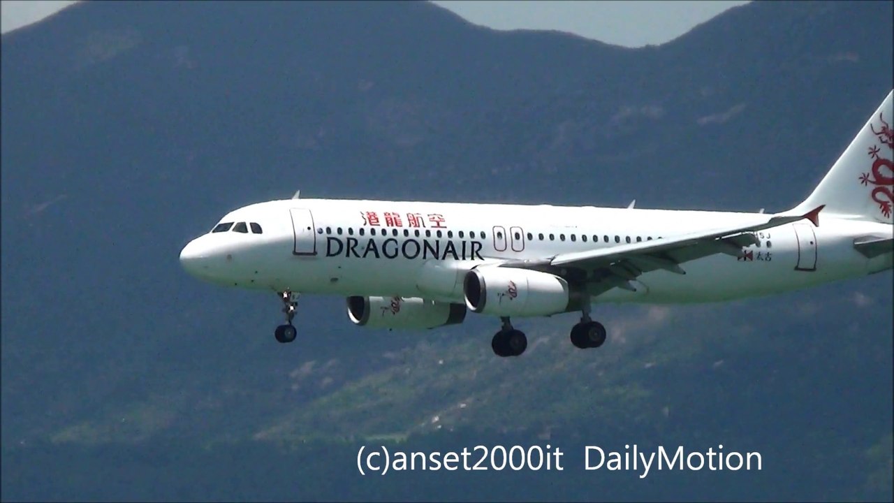 Airbus A320 Dragonair Landing in Hong Kong International Airport. Plane Spotting