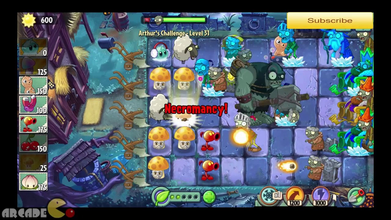 Plants Vs Zombies 2 Dark Ages  Part 2 FIRE PEA-SHOOTER Arthur's Challenge Level 31