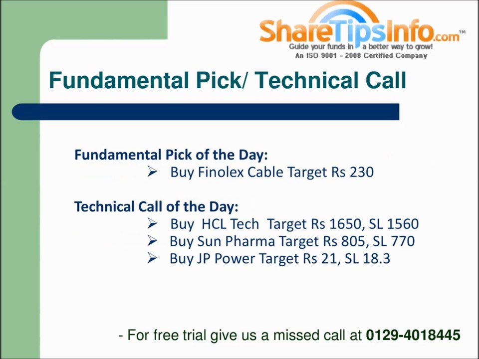 Indian Equity Stock Market Trading  - Nifty Trading Trend for 28 july 2014 by sharetipsinfo