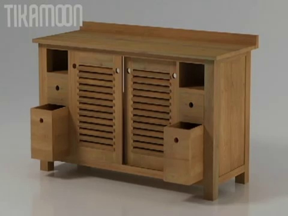 Salle de bain meuble teck Coline Duo de Tikamoon