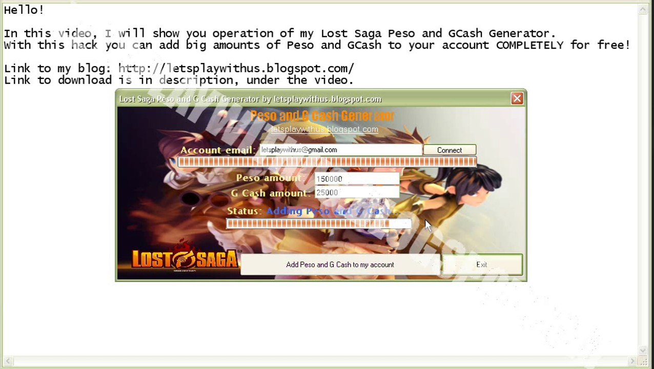 Lost Saga Peso and G Cash Generator