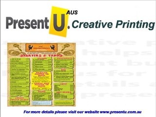 A3-A4-A5 Menu Display Print in Australia by PresentU