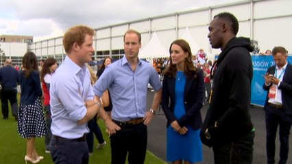 Royals meet Usain Bolt at Commonwealth Games