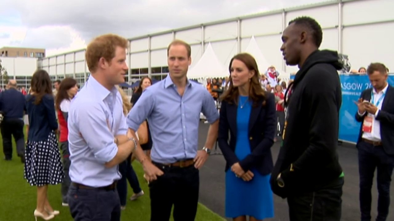 Royals meet Usain Bolt at Commonwealth Games