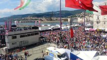 Les Frecce Tricolori (Flèches Tricolores) à l'arrivée du Giro d'Italia 2014 à Trieste