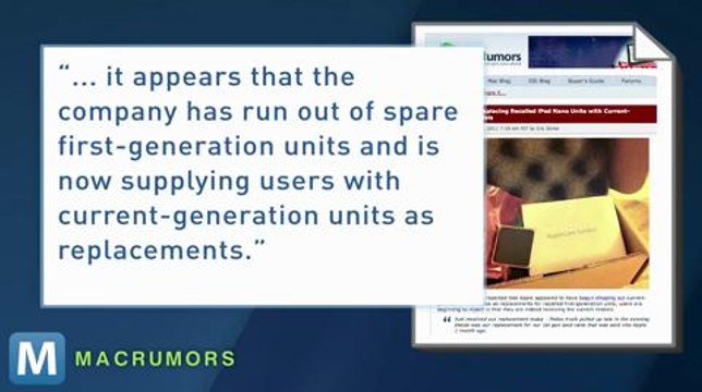 Apple Replacing First Generation iPod Nano Recall with Sixth Generation Nanos