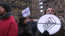 New Yorkers Protest SOPA