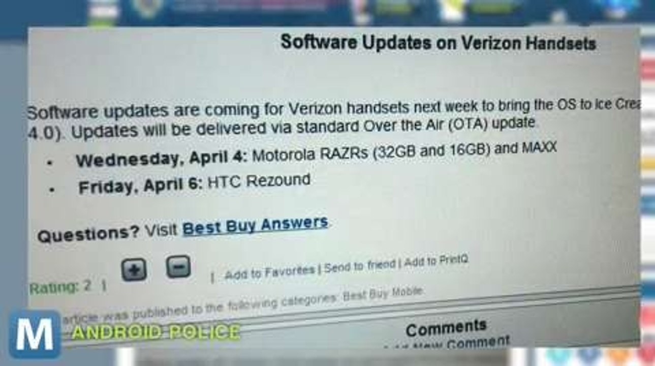 Leaked Photo Shows Ice Cream Sandwich Update Soon for RAZR/Maxx, Rezound