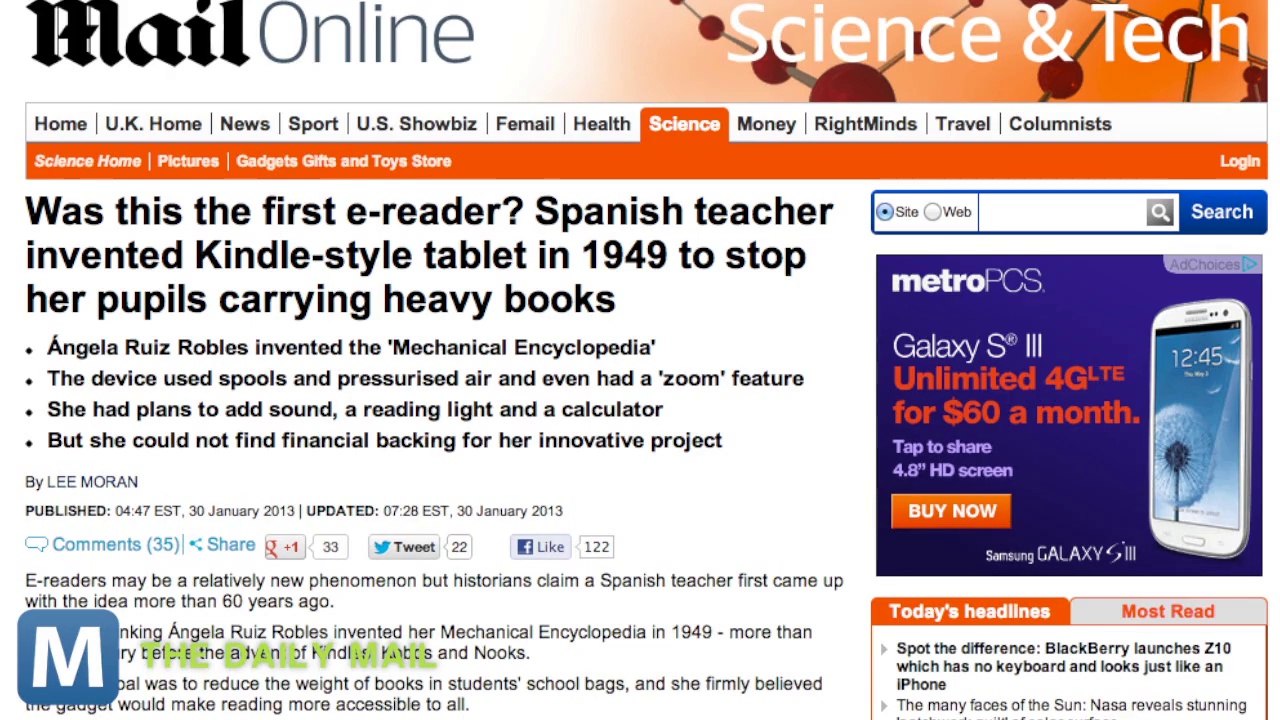 Was the First “E-Reader” Invented More than 60 Years Ago?