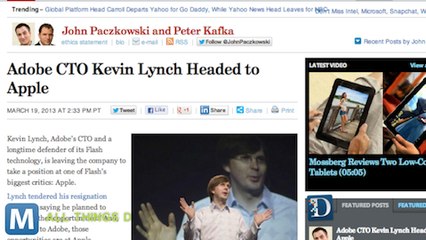 Kevin Lynch Heads to Apple and Other News You Need to Know