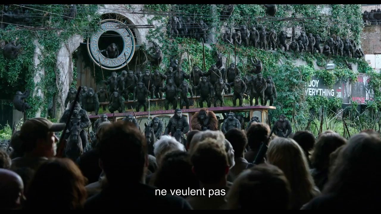 La Planète des Singes : L'Affrontement (2014) - Extrait "Les Singes ne veulent pas la Guerre" [VOST-HD]