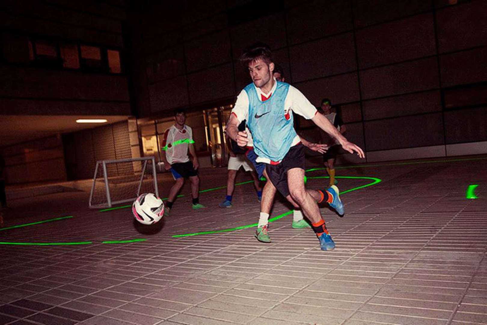 Nike Uses Lasers to Create After-Dark Soccer Field
