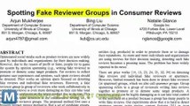 New Algorithm Finds Groups of Online Review Spammers