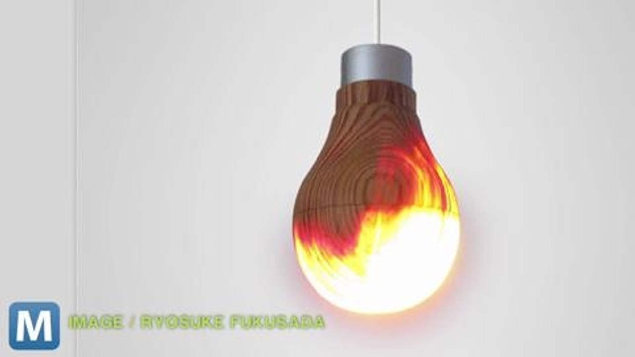 Wooden LED Light Bulb Gives Off a Fiery Glow