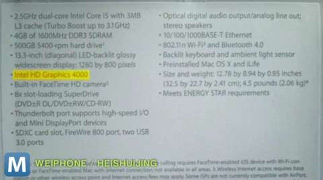 Could These Be the Specs for the New 13-inch Macbook Pro?