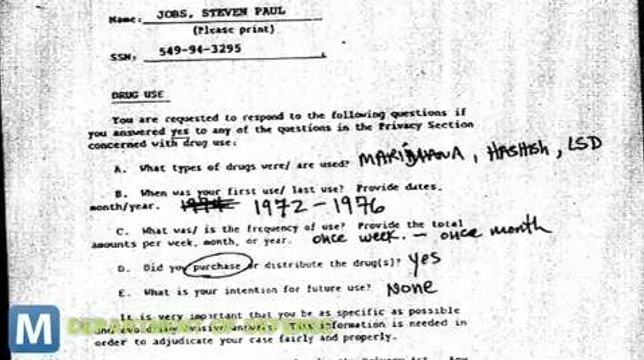 Steve Jobs Talked About Blackmail Fears, Drug Use in Government Document