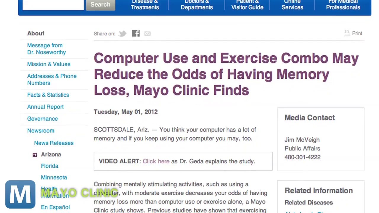 Computer Use and Exercise Combo Keep Your Brain Sharper Longer