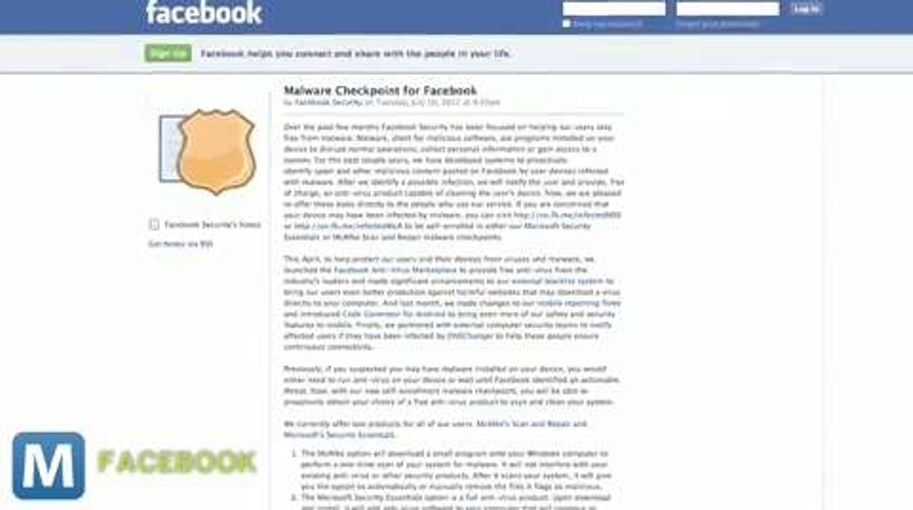 Facebook’s Checkpoints Help Users Counter Malware