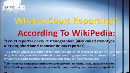 What Is Court Reporting - Court Reporters In Florida Full Video Without Sound