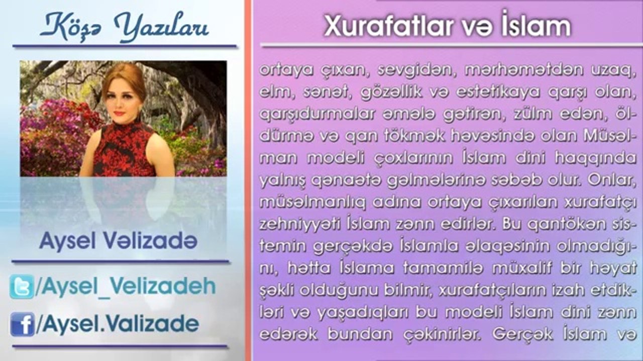 Aysel Vəlizadə- Xurafatlar və İslam