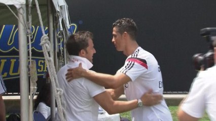 Cristiano Ronaldo Meets Alessandro Del Piero At Real Madrid Training