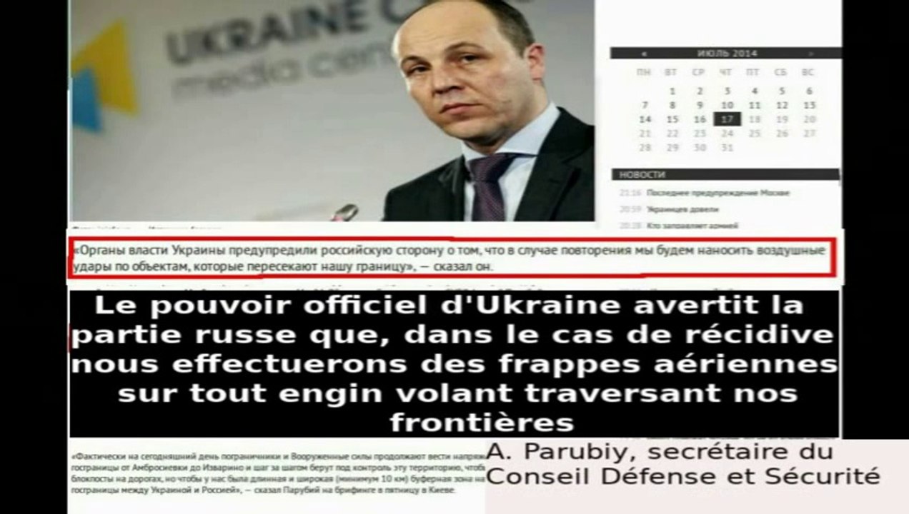 Ukraine - Avion MH17 Malaysian - missiles et accusations