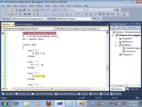 learn desktop application development with c#(sharp) how to make a calculator lesson 2