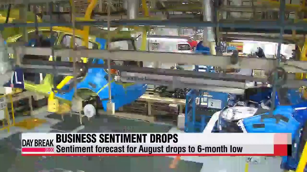 Korea's biz sentiment forecast for August drops to 6-month low