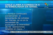 Chile llama a consulta a su embajador en Israel