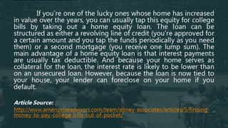 An Abney Associates Ameriprise Financial Advisor: Finding money to pay college bills out of pocket