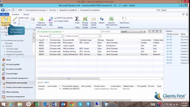 Microsoft Dynamics AX 2012 R3 Training on eProcurement - Demo Video Part 1