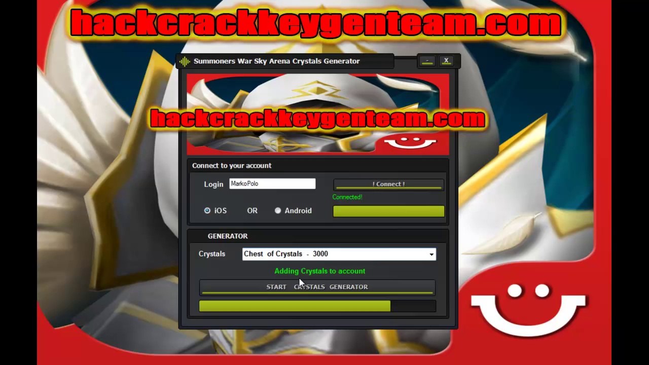 Summoners War Sky Arena Crystals Generator