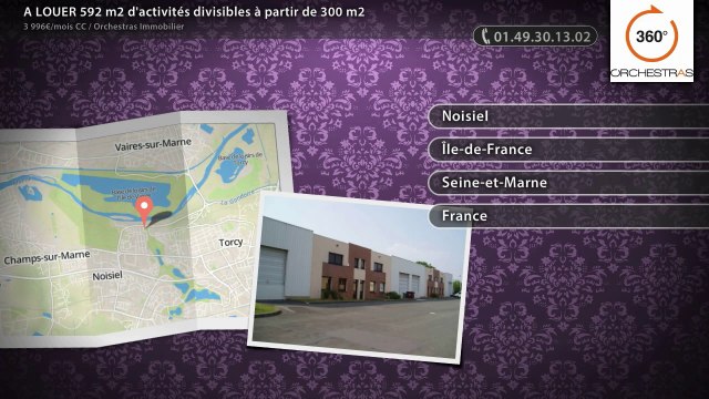 A LOUER 592 m2 d'activités divisibles à partir de 300 m2