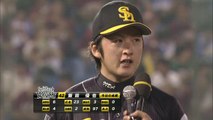 【プロ野球パ】プロ初勝利を挙げた飯田のヒーローインタビュー 2014 07 30 E-H