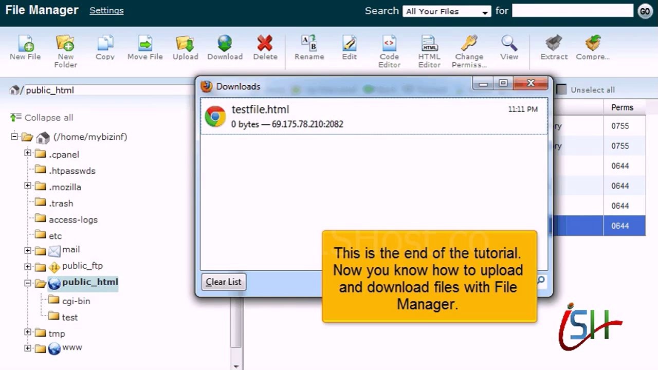 How to upload and download files with CPanel File Manager