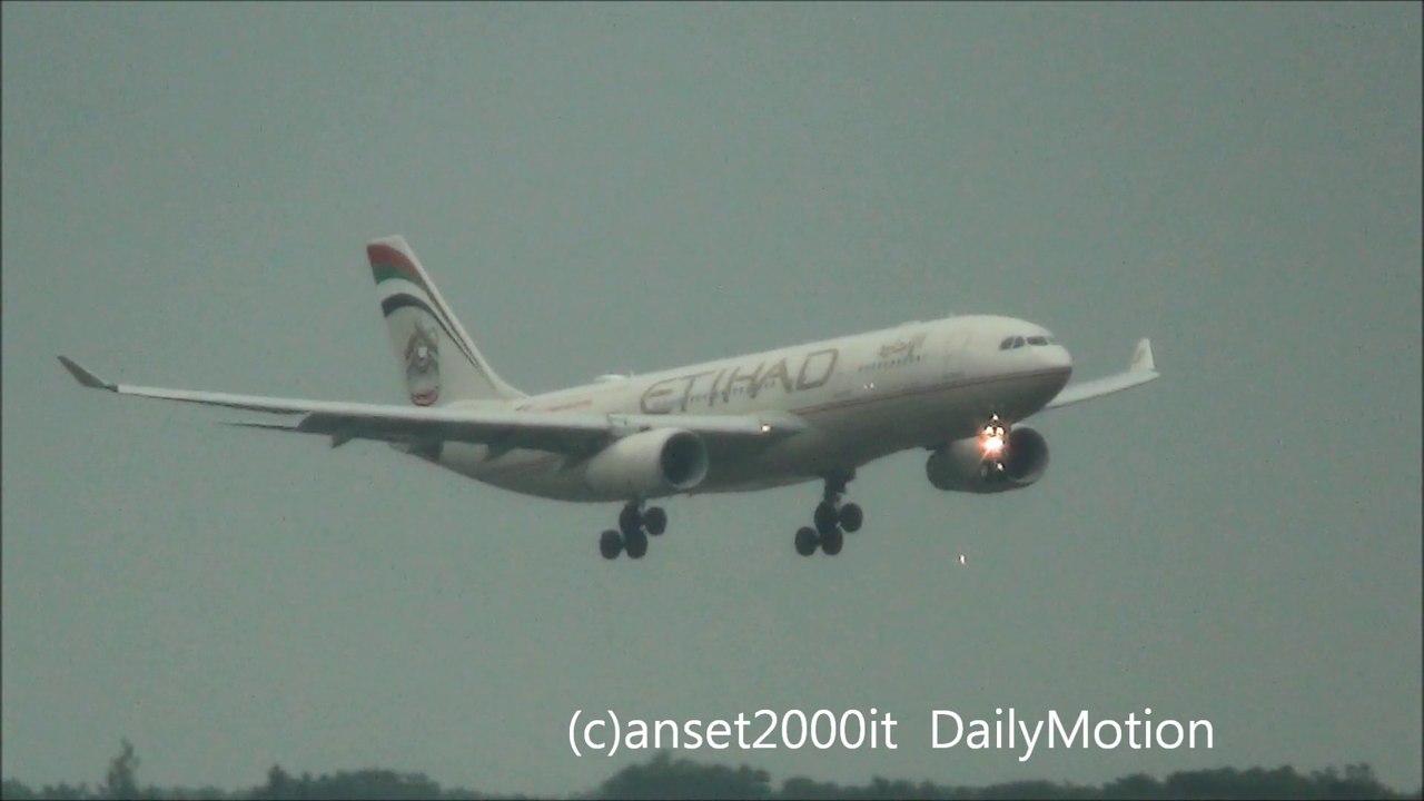 Fankfurt Airport Spotting. Airbus A330 Etihad Landing in the Rain + Other Planes