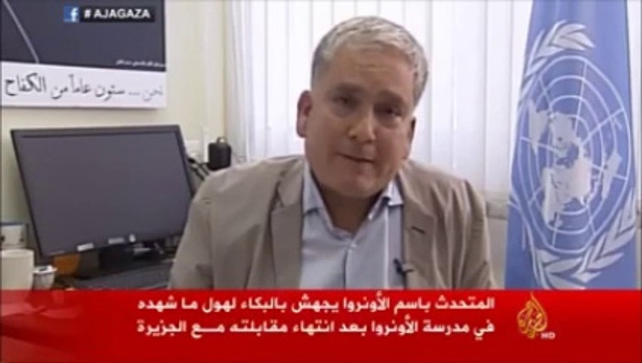 UNRWA Christopher Gunness Breaks Down In Tears On Live TV After Attacks On Schools In Gaza | VIDEO