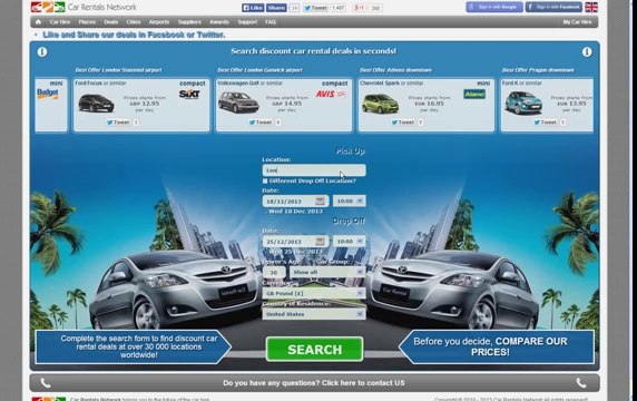 Best car rental deals in London : UK Discount car rental Heatrow airport London