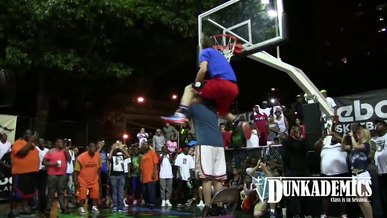 Craziest dunk ever,  Dunk Over Person!