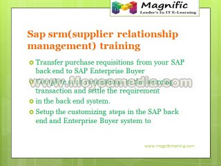 sap srm(supplier relationship management) training