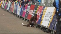 Marathon Female Runner Faints so close to the finish line
