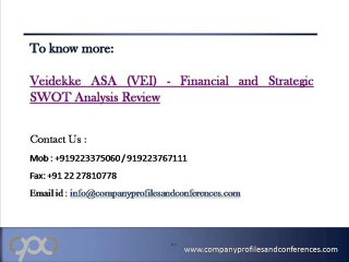 Veidekke ASA (VEI) - Financial and Strategic SWOT Analysis Revie