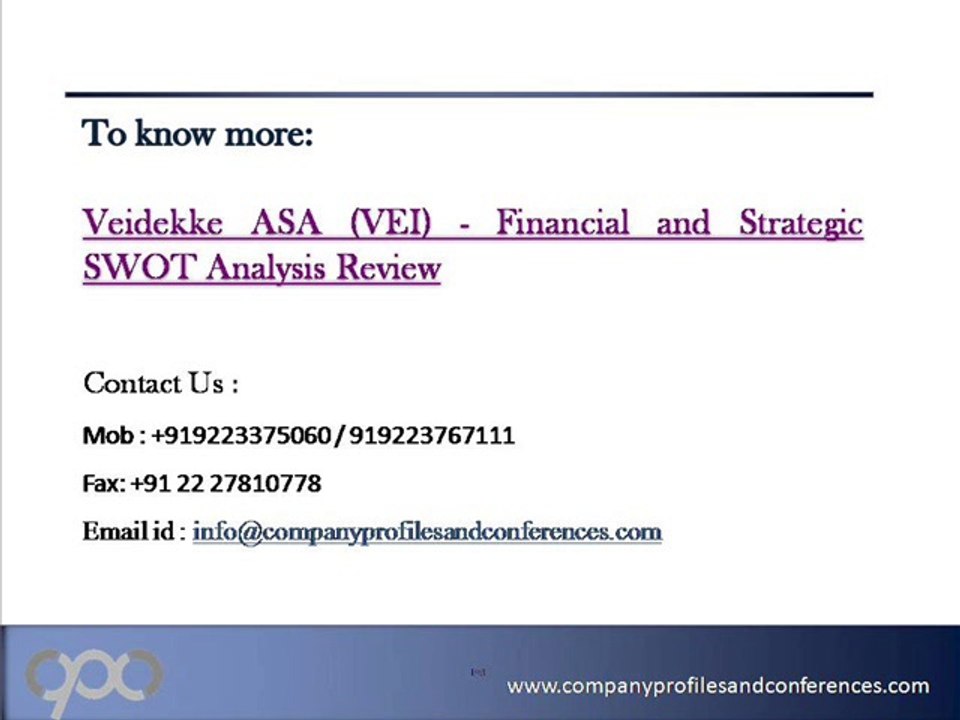 Veidekke ASA (VEI) - Financial and Strategic SWOT Analysis Revie