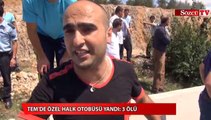 TEM'de özel halk otobüsü yandı 3 ölü