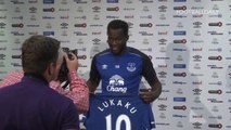 Everton unveil £28m record signing Romelu Lukaku.