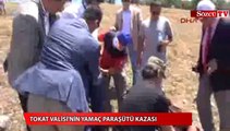 Tokat Valisi'nin yamaç paraşütü kazası