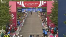 Female Runner Faints before crossing finish line Marathon Commonwealth Games 2014