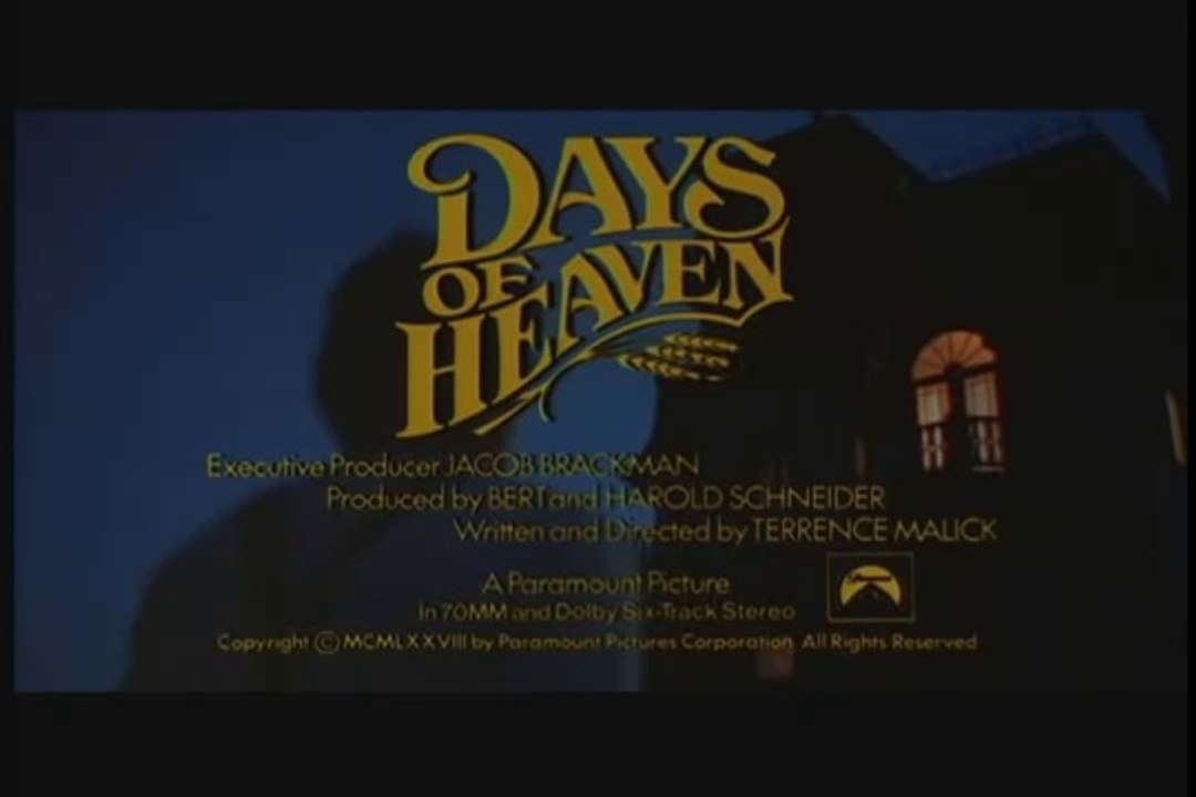 Days Of Heaven -  Trailer (1978)
