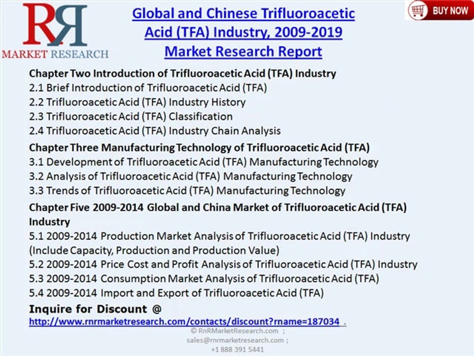 Global and Chinese Trifluoroacetic Acid (TFA) Industry 2019